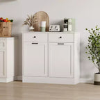 Armoire de poubelle basculante de 75 litres, double bac avec tiroir caché, anti-chien, désodorisante