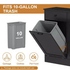 Armoire de poubelle basculante de 75 litres, double bac avec tiroir caché, anti-chien, désodorisante