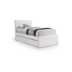 Meridian Furniture,Myles Linen Textured Fabric Twin Trundle Bed
