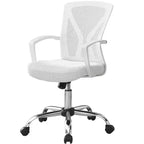 Chaise de bureau ergonomique en maille avec hauteur réglable, accoudoirs fixes et siège rembourré, pivotante