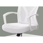 Chaise de bureau ergonomique en maille avec hauteur réglable, accoudoirs fixes et siège rembourré, pivotante
