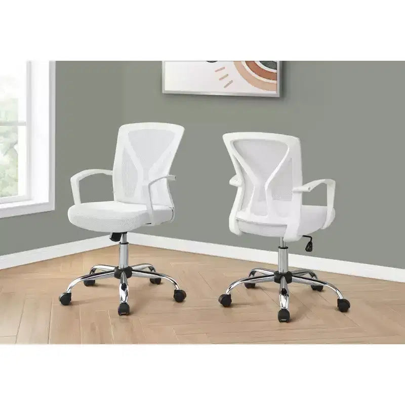 Mesh Ergonomic Office Chair with Adjustable Height, Fixed Arms & Padded Seat, Swivel