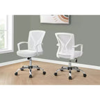 Chaise de bureau ergonomique en maille avec hauteur réglable, accoudoirs fixes et siège rembourré, pivotante