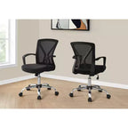 Chaise de bureau ergonomique en maille avec hauteur réglable, accoudoirs fixes et siège rembourré, pivotante