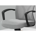Chaise de bureau ergonomique en maille avec hauteur réglable, accoudoirs fixes et siège rembourré, pivotante