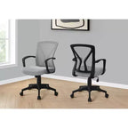 Chaise de bureau ergonomique en maille avec hauteur réglable, accoudoirs fixes et siège rembourré, pivotante