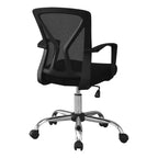 Chaise de bureau ergonomique en maille avec hauteur réglable, accoudoirs fixes et siège rembourré, pivotante