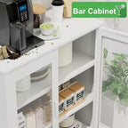 Vitrine et buffet en métal avec 3 étagères, meuble de rangement autoportant à 2 portes, 101,6 cm H x 40 cm l, noir ou blanc