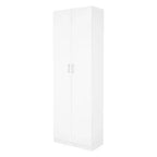Armoire de rangement haute avec 2 portes et 4 étagères réglables, 180 cm H x 61 cm l x 30,5 cm P, autoportante pour garage, buanderie et espace utilitaire