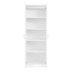 Armoire de rangement haute avec 2 portes et 4 étagères réglables, 180 cm H x 61 cm l x 30,5 cm P, autoportante pour garage, buanderie et espace utilitaire