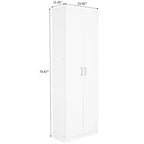 Armoire de rangement haute avec 2 portes et 4 étagères réglables, 180 cm H x 61 cm l x 30,5 cm P, autoportante pour garage, buanderie et espace utilitaire