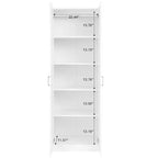 Armoire de rangement haute avec 2 portes et 4 étagères réglables, 180 cm H x 61 cm l x 30,5 cm P, autoportante pour garage, buanderie et espace utilitaire