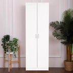 Armoire de rangement haute avec 2 portes et 4 étagères réglables, 180 cm H x 61 cm l x 30,5 cm P, autoportante pour garage, buanderie et espace utilitaire