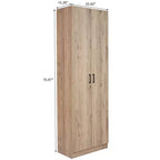 Armoire de rangement haute avec 2 portes et 4 étagères réglables, 180 cm H x 61 cm l x 30,5 cm P, autoportante pour garage, buanderie et espace utilitaire