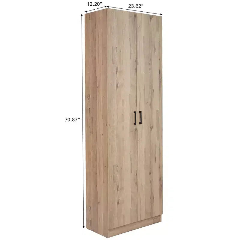 Tall Storage Cabinet with 2 Doors & 4 Adjustable Shelves, 71"H x 24"W x 12"D, Freestanding for Garage, Laundry Room & Utility Space