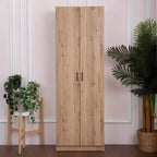 Armoire de rangement haute avec 2 portes et 4 étagères réglables, 180 cm H x 61 cm l x 30,5 cm P, autoportante pour garage, buanderie et espace utilitaire