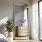Miroir sur pied pleine longueur, cadre en alliage d'aluminium, 80x180 cm, argent