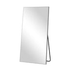 Miroir sur pied pleine longueur, cadre en alliage d'aluminium, 80x180 cm, argent