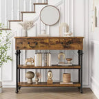 Console avec 2 tiroirs et étagères de rangement, petite table d'entrée pour couloir, salon