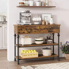 Console avec 2 tiroirs et étagères de rangement, petite table d'entrée pour couloir, salon