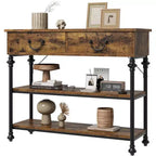 Console avec 2 tiroirs et étagères de rangement, petite table d'entrée pour couloir, salon