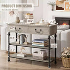 Console avec 2 tiroirs et étagères de rangement, petite table d'entrée pour couloir, salon