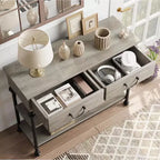 Console avec 2 tiroirs et étagères de rangement, petite table d'entrée pour couloir, salon