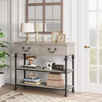 Console avec 2 tiroirs et étagères de rangement, petite table d'entrée pour couloir, salon
