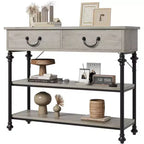 Console avec 2 tiroirs et étagères de rangement, petite table d'entrée pour couloir, salon