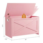 Banc de rangement en bois de 76 cm avec couvercle à charnière et charnière de sécurité, banc à chaussures d'entrée et coffre à jouets