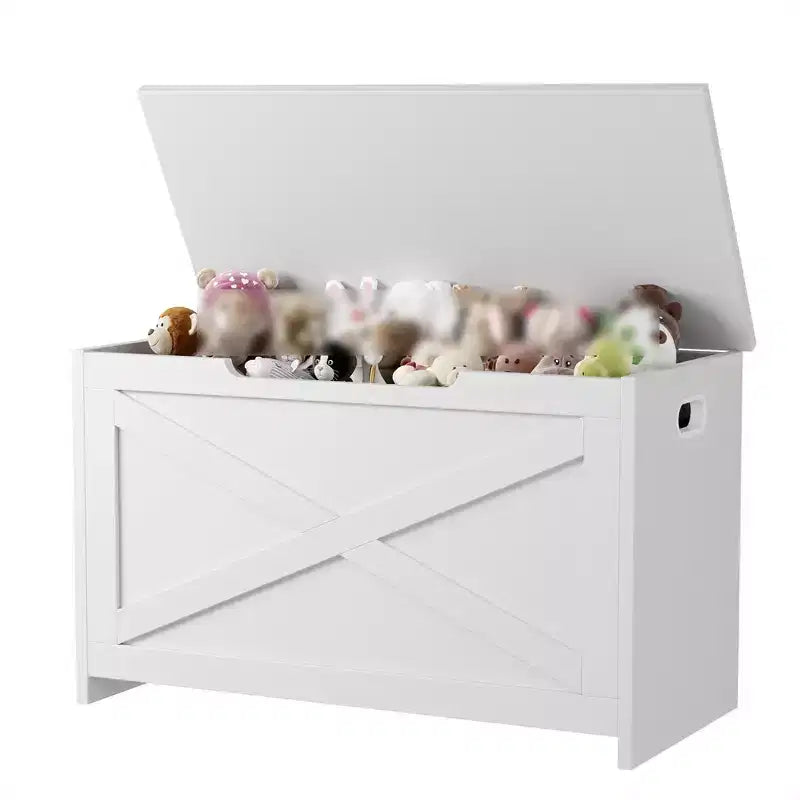 30" Wooden Storage Bench with Flip-Top Lid & Safety Hinge, Entryway Shoe Bench & Toy Chest