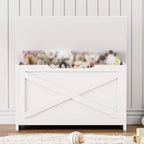 Banc de rangement en bois de 76 cm avec couvercle à charnière et charnière de sécurité, banc à chaussures d'entrée et coffre à jouets
