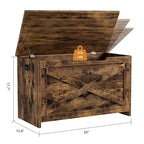 Banc de rangement en bois de 76 cm avec couvercle à charnière et charnière de sécurité, banc à chaussures d'entrée et coffre à jouets