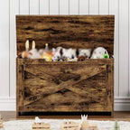 Banc de rangement en bois de 76 cm avec couvercle à charnière et charnière de sécurité, banc à chaussures d'entrée et coffre à jouets