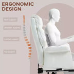 Fauteuil de bureau de direction avec repose-pieds pliable, pivotant à 360°, hauteur réglable, dossier croisé