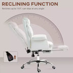 Fauteuil de bureau de direction avec repose-pieds pliable, pivotant à 360°, hauteur réglable, dossier croisé