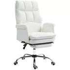 Fauteuil de bureau de direction avec repose-pieds pliable, pivotant à 360°, hauteur réglable, dossier croisé