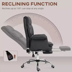 Fauteuil de bureau de direction avec repose-pieds pliable, pivotant à 360°, hauteur réglable, dossier croisé
