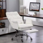 Fauteuil de bureau de direction avec repose-pieds pliable, pivotant à 360°, hauteur réglable, dossier croisé