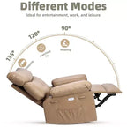 Fauteuil inclinable manuel de massage, pivotant à 360°, en cuir PU avec poches latérales, pour salon