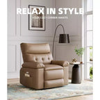 Fauteuil inclinable manuel de massage, pivotant à 360°, en cuir PU avec poches latérales, pour salon