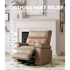 Fauteuil inclinable manuel de massage, pivotant à 360°, en cuir PU avec poches latérales, pour salon