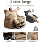 Fauteuil inclinable manuel de massage, pivotant à 360°, en cuir PU avec poches latérales, pour salon