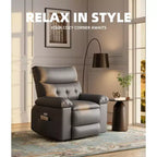 Fauteuil inclinable manuel de massage, pivotant à 360°, en cuir PU avec poches latérales, pour salon