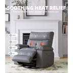 Fauteuil inclinable manuel de massage, pivotant à 360°, en cuir PU avec poches latérales, pour salon