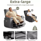 Fauteuil inclinable manuel de massage, pivotant à 360°, en cuir PU avec poches latérales, pour salon