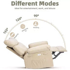 Fauteuil inclinable manuel de massage, pivotant à 360°, en cuir PU avec poches latérales, pour salon