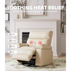 Fauteuil inclinable manuel de massage, pivotant à 360°, en cuir PU avec poches latérales, pour salon
