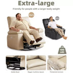 Fauteuil inclinable manuel de massage, pivotant à 360°, en cuir PU avec poches latérales, pour salon