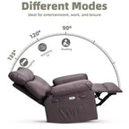 Fauteuil inclinable manuel de massage, pivotant à 360°, en cuir PU avec poches latérales, pour salon